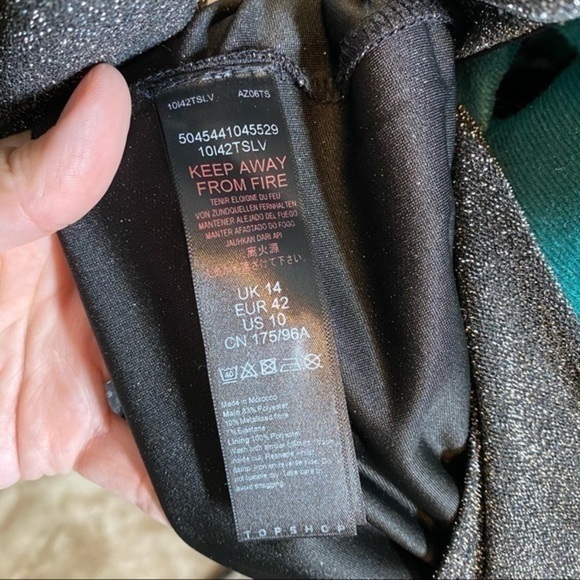 Topshop glitter open back cocktail mid dress NWOT - Picture 6 of 11